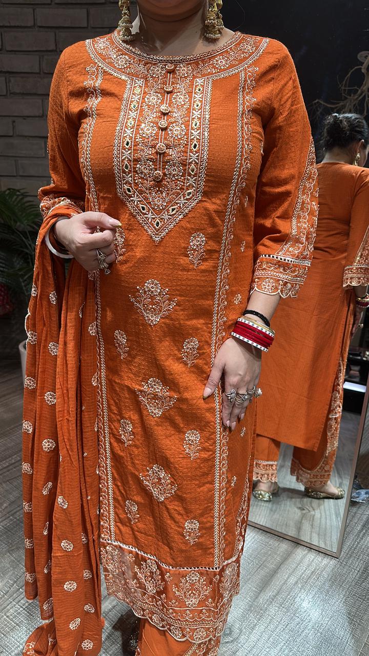 Cornflower Rust Thread work suit