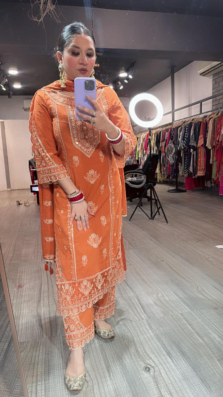 Cornflower Rust Thread work suit