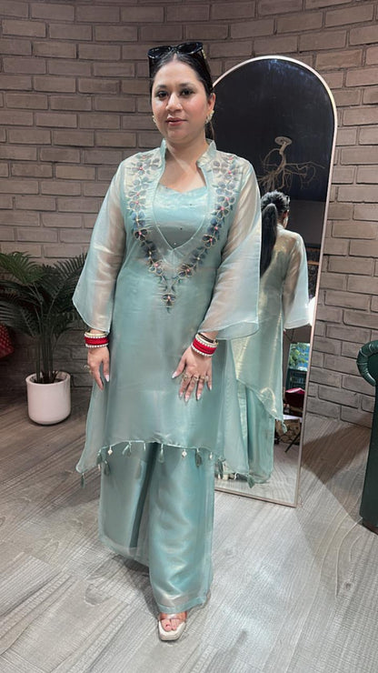 Dhadak Sea Green 3pc Katdana Cordset