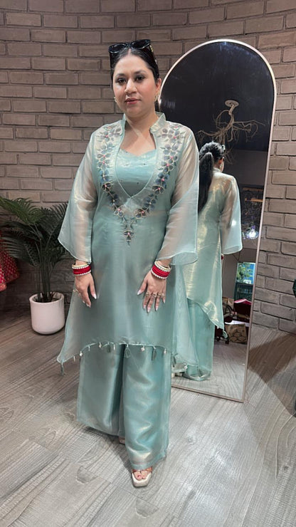 Dhadak Sea Green 3pc Katdana Cordset