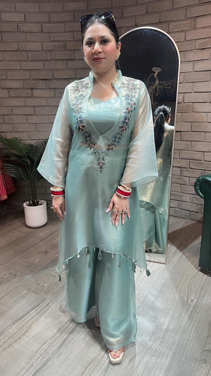 Dhadak Sea Green 3pc Katdana Cordset