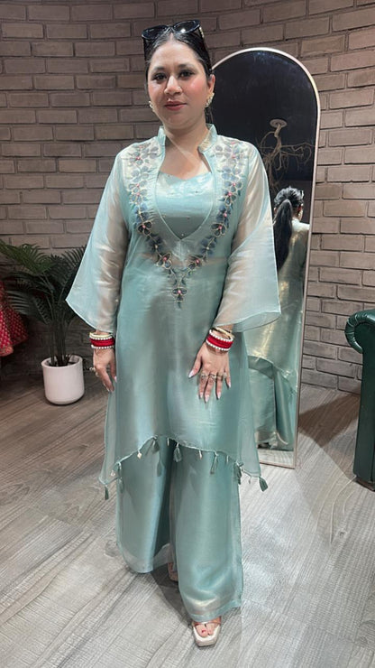 Dhadak Sea Green 3pc Katdana Cordset