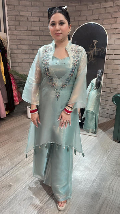 Dhadak Sea Green 3pc Katdana Cordset