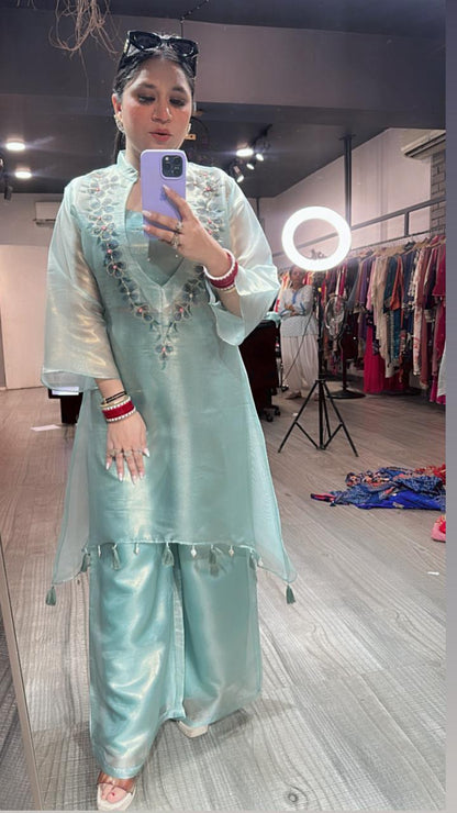 Dhadak Sea Green 3pc Katdana Cordset