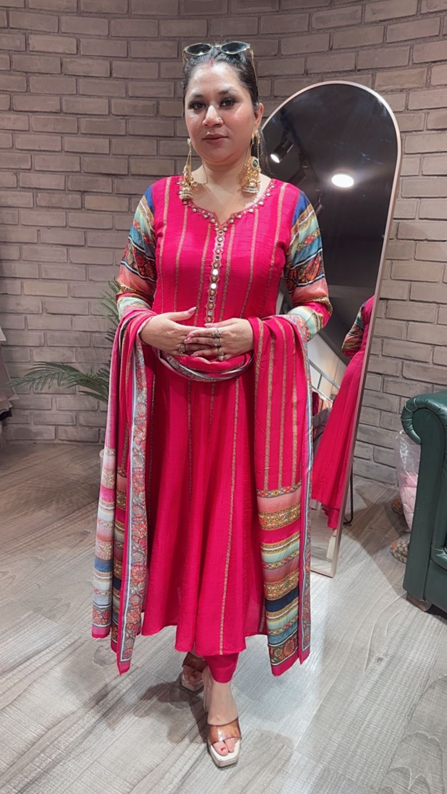 Kwalli Pink Anarkali Suit