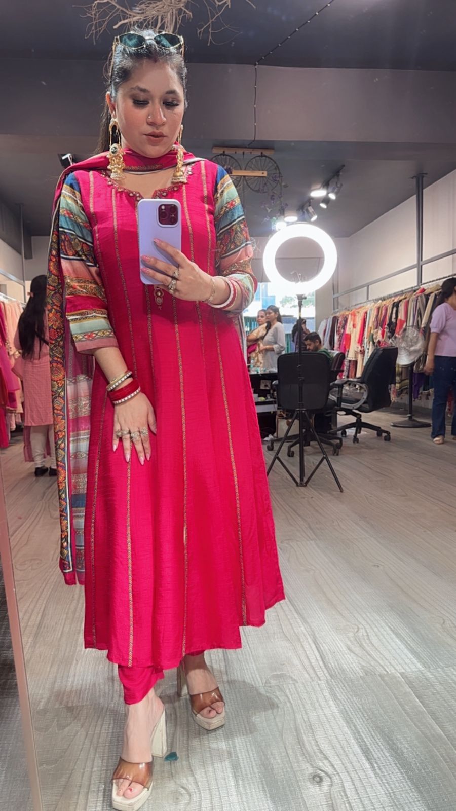 Kwalli Pink Anarkali Suit