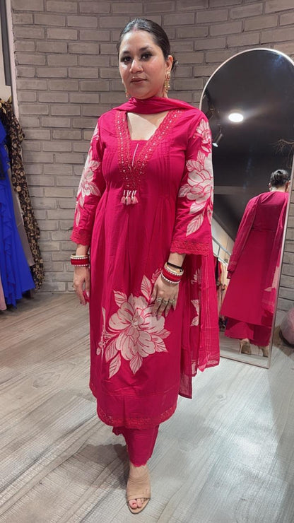 Kalakhata pink Cotton suit