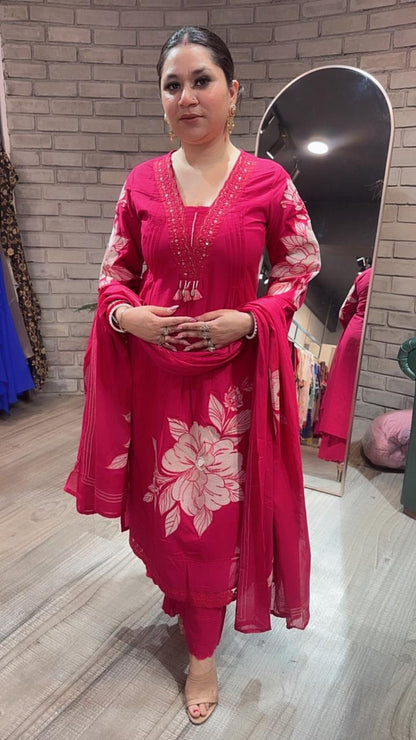 Kalakhata pink Cotton suit