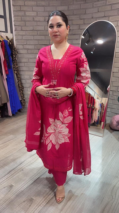 Kalakhata pink Cotton suit