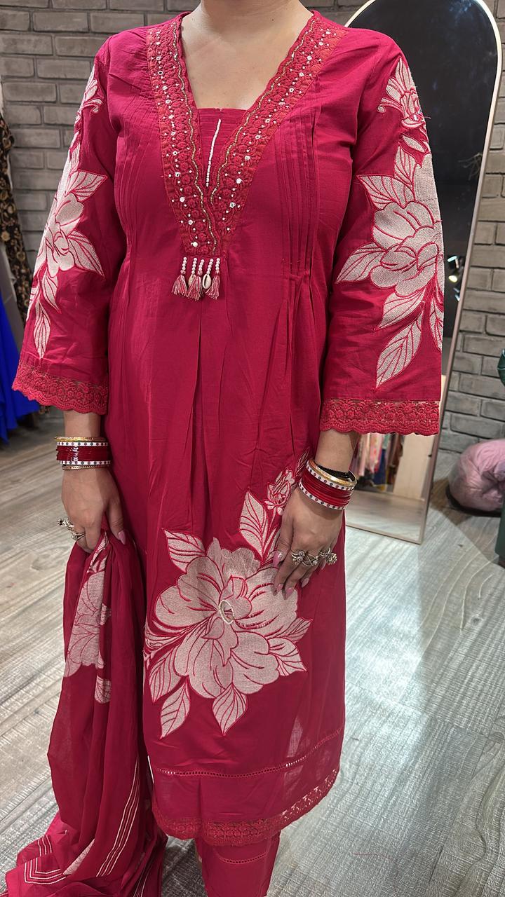 Kalakhata pink Cotton suit