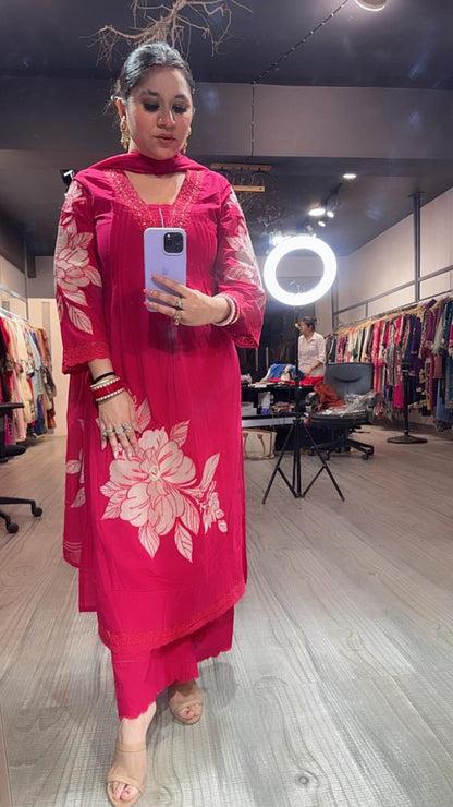 Kalakhata pink Cotton suit