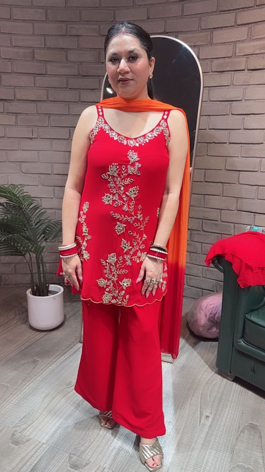 Dulhania Red Strapy katdana suit