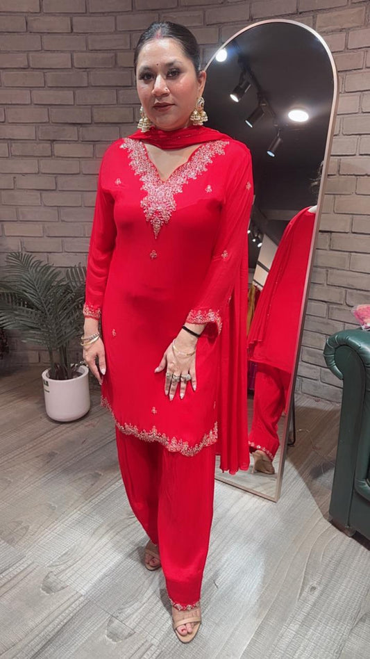 Tabeer Lal farshi salwar Suit