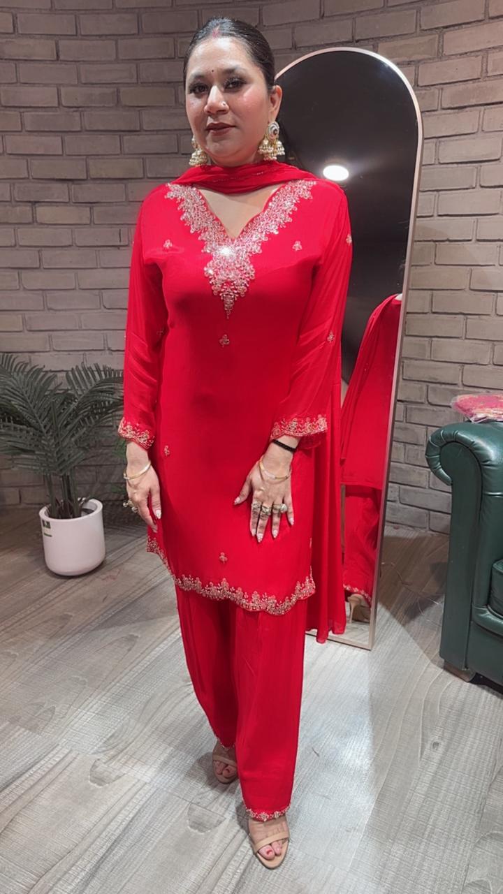 Tabeer Lal farshi salwar Suit