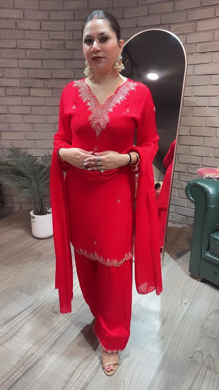 Tabeer Lal farshi salwar Suit