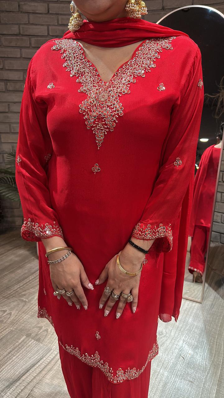 Tabeer Lal farshi salwar Suit