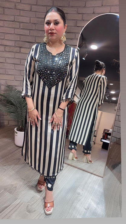 Puzzle Black White Tunic Set