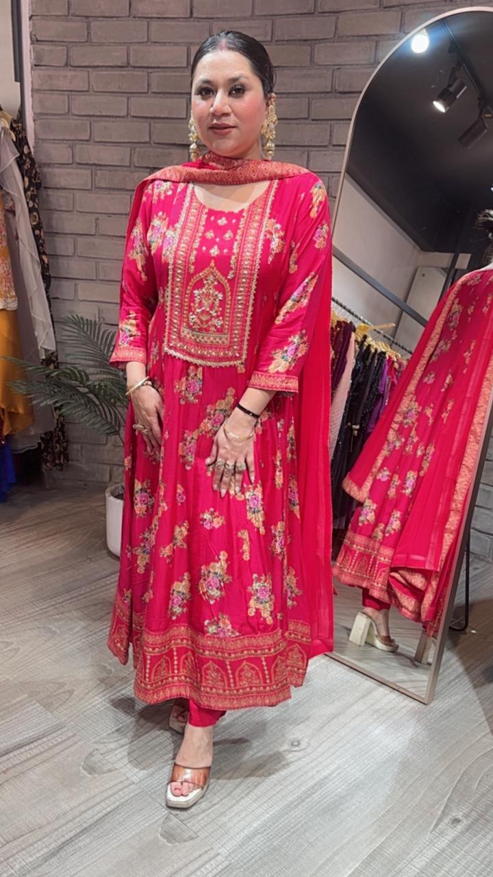 Gulzaar Digital katdana Anarkali suit