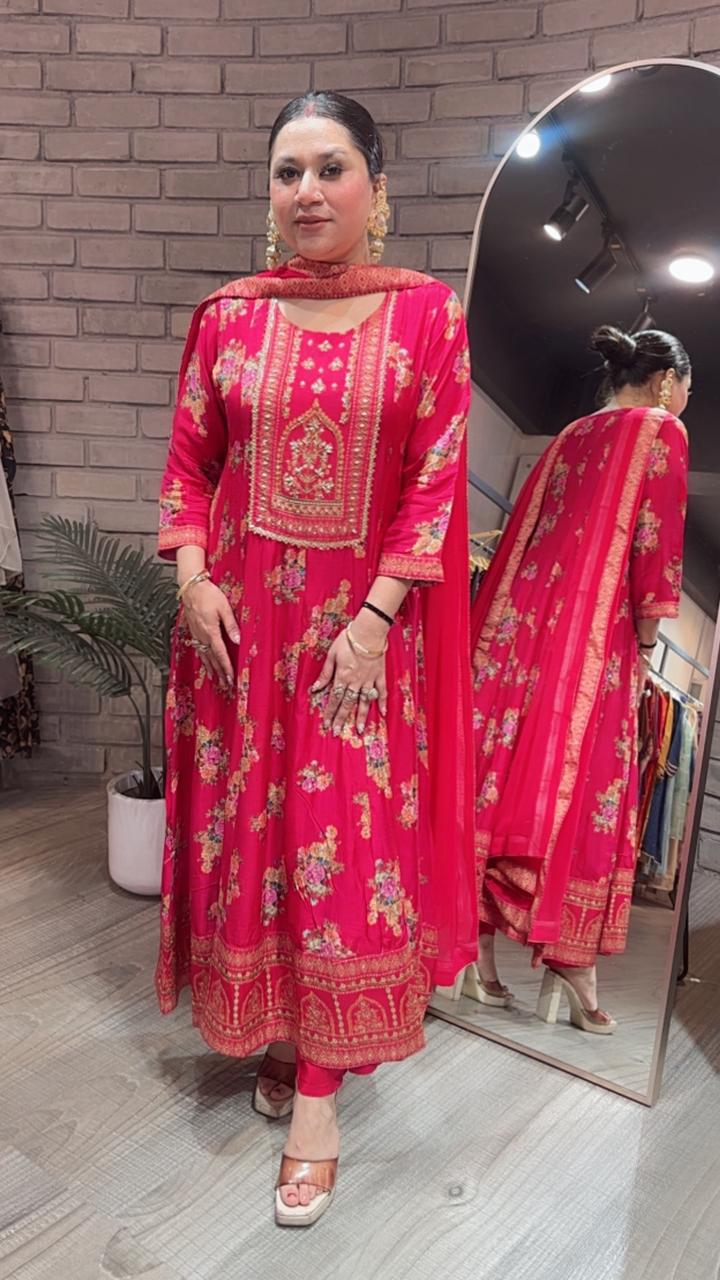 Gulzaar Digital katdana Anarkali suit