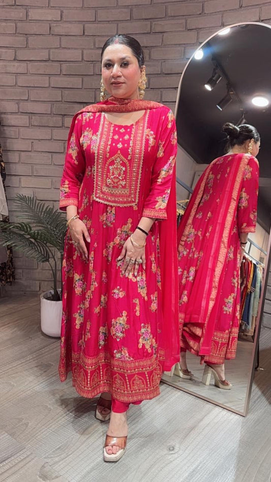 Gulzaar Digital katdana Anarkali suit