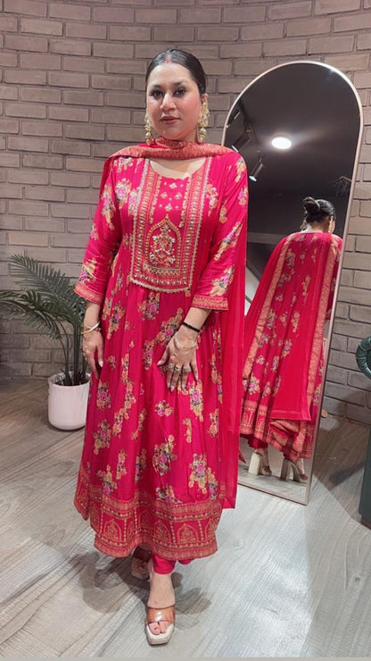 Gulzaar Digital katdana Anarkali suit