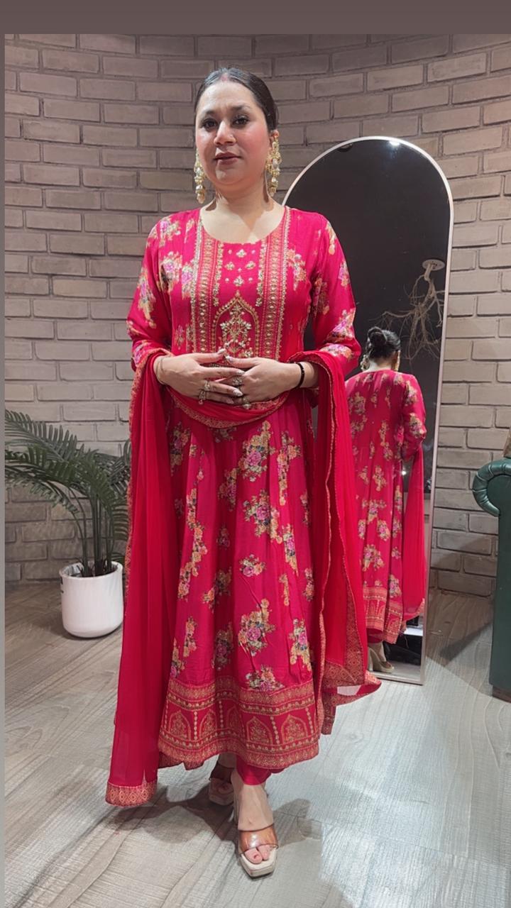 Gulzaar Digital katdana Anarkali suit