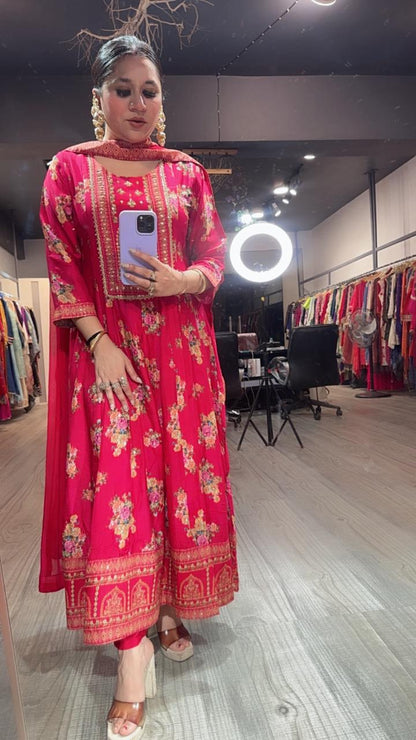 Gulzaar Digital katdana Anarkali suit