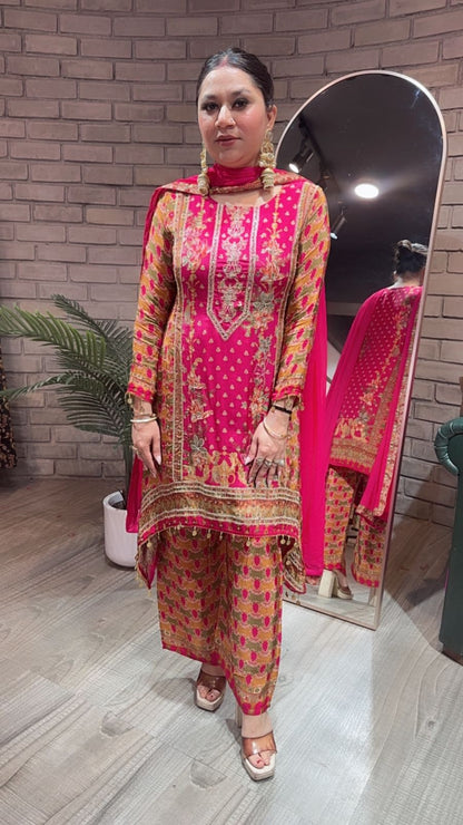 Imarti C-cut printed suit 3pc