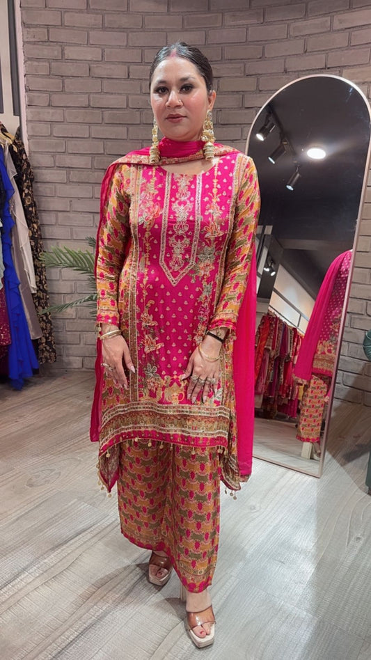 Imarti C-cut printed suit 3pc