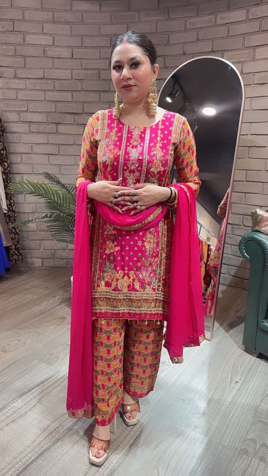 Imarti C-cut printed suit 3pc