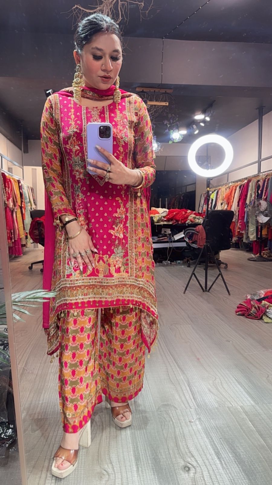Imarti C-cut printed suit 3pc