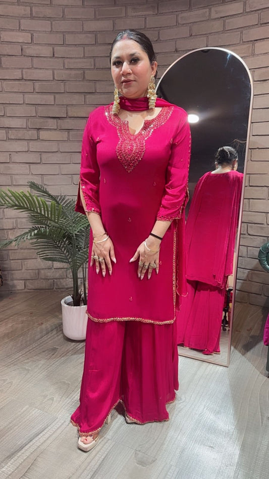 Kalakand pink suit 3pc