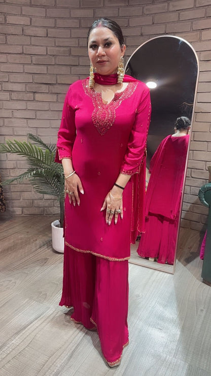 Kalakand pink suit 3pc