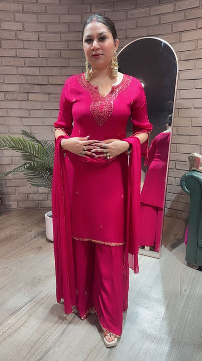 Kalakand pink suit 3pc