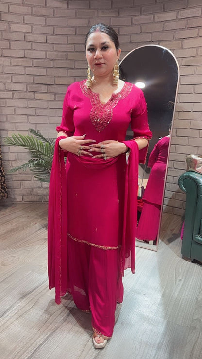 Kalakand pink suit 3pc