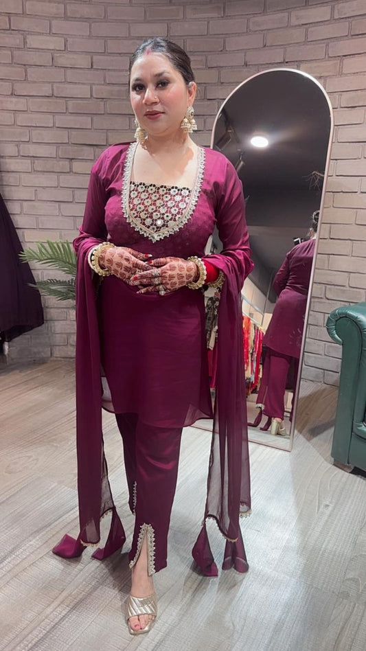 Nk Sargi wine Designer suit