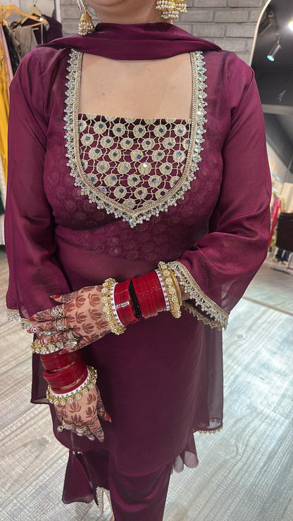 Nk Sargi wine Designer suit