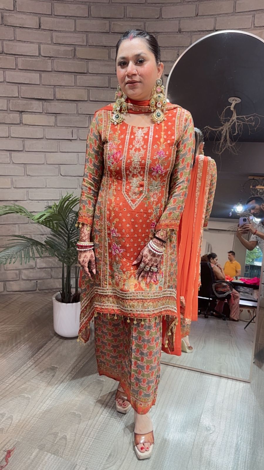 Imarti Rust C-cut printed suit 3pc