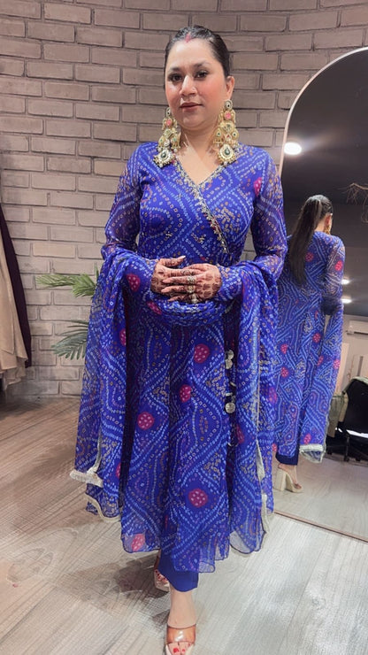 Jaipur Blue leheria suit