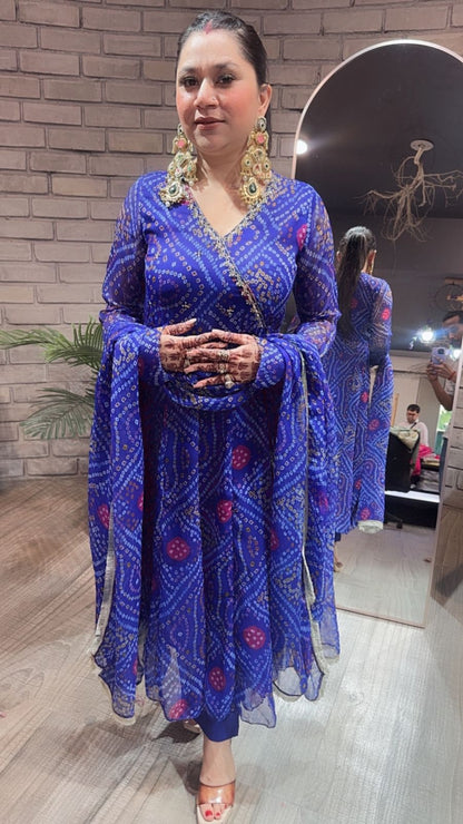 Jaipur Blue leheria suit