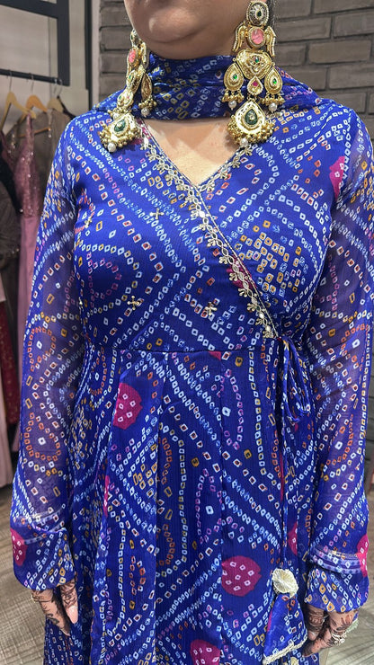 Jaipur Blue leheria suit
