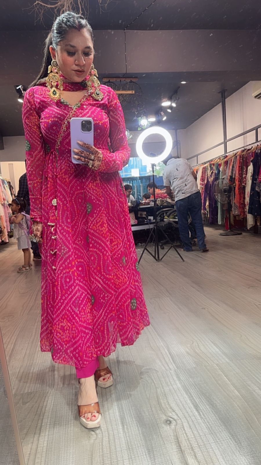 Jaipur Magenta leheria suit