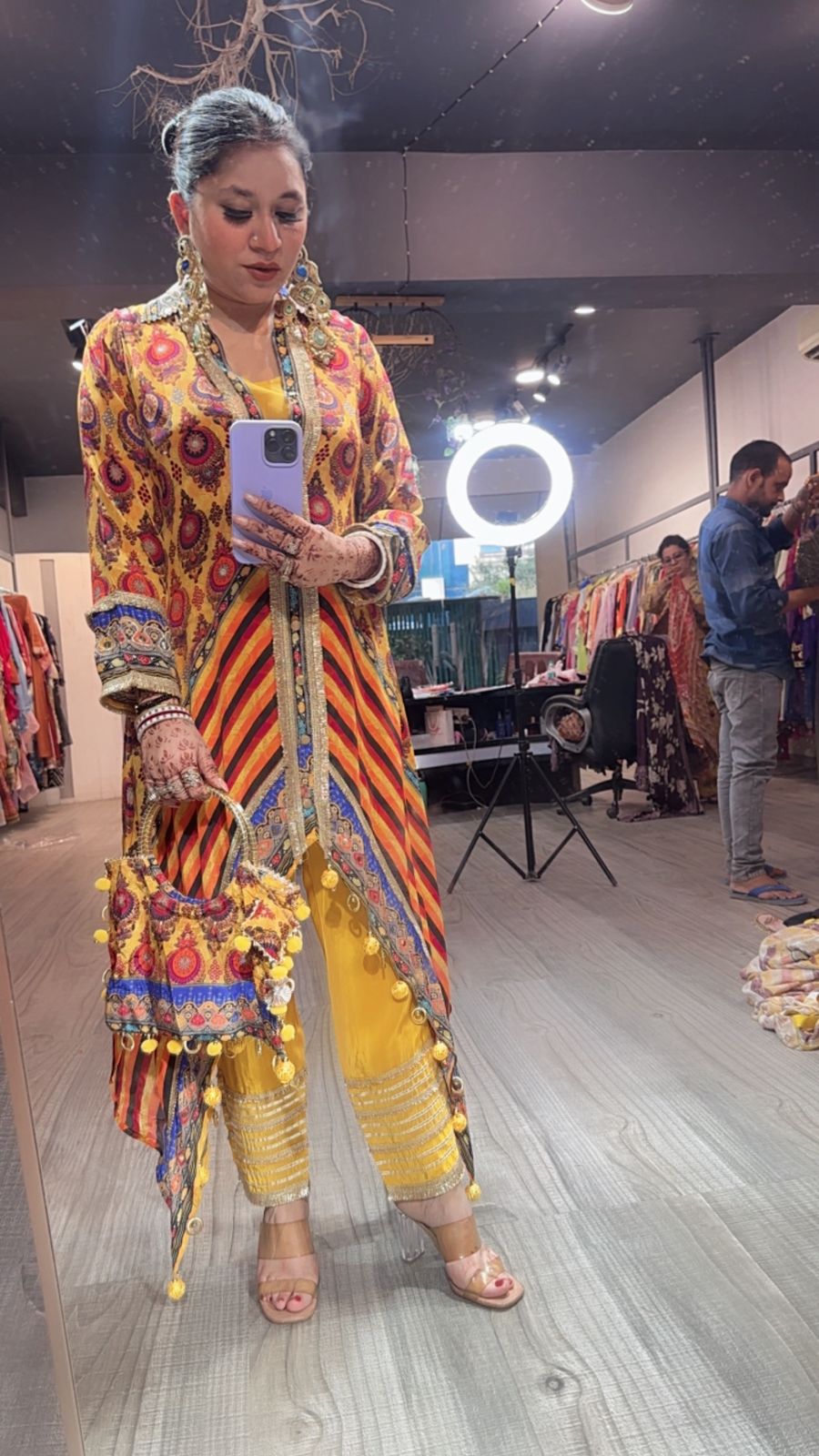 Anar Musturd Stylish Potli Cordset