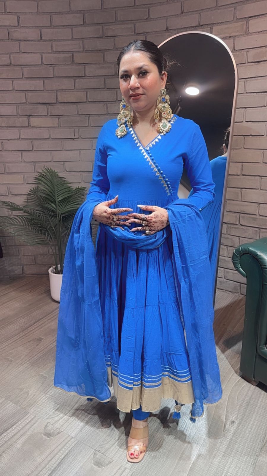 Kajrare Royal Blue Anarkali