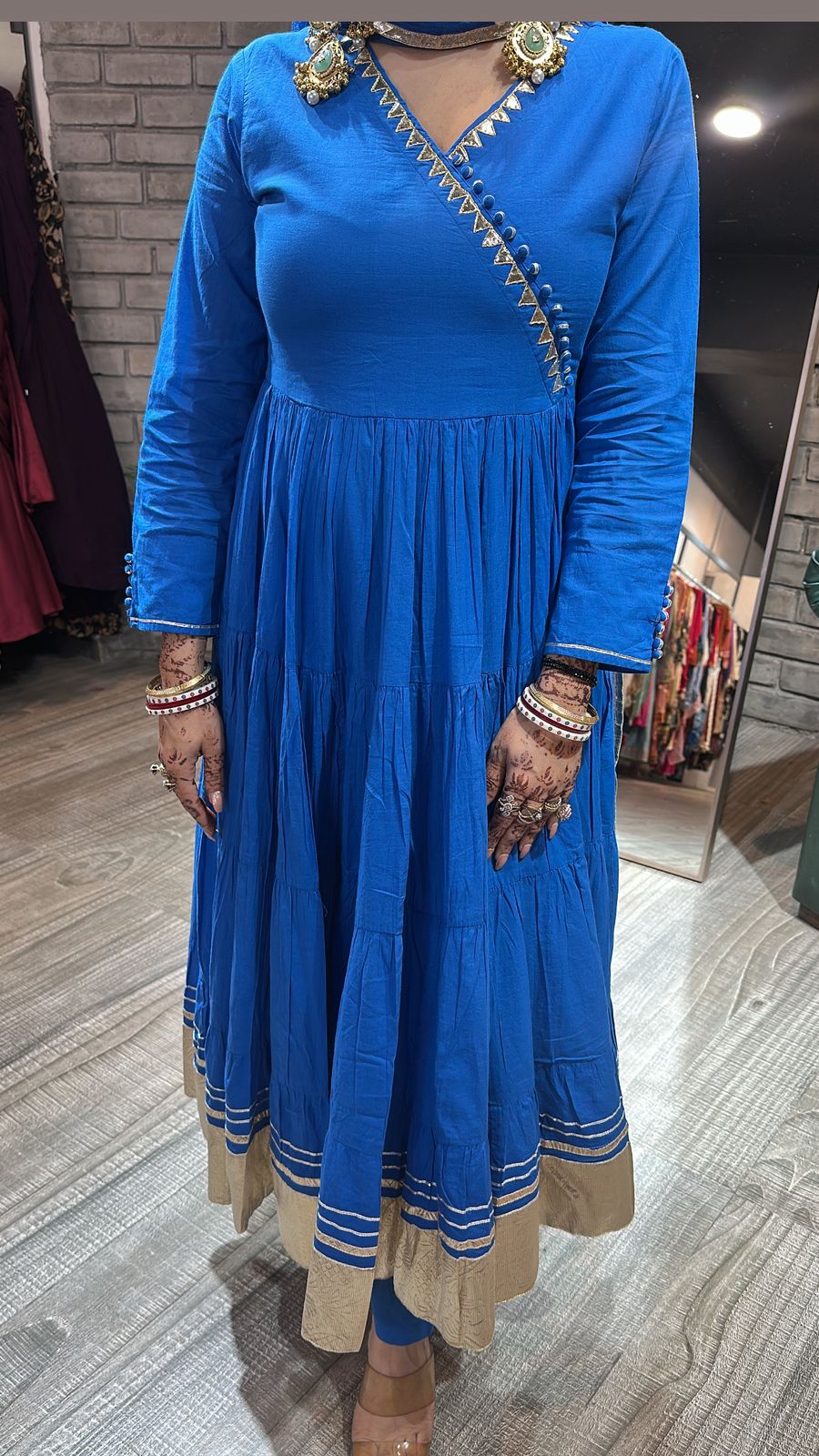 Kajrare Royal Blue Anarkali
