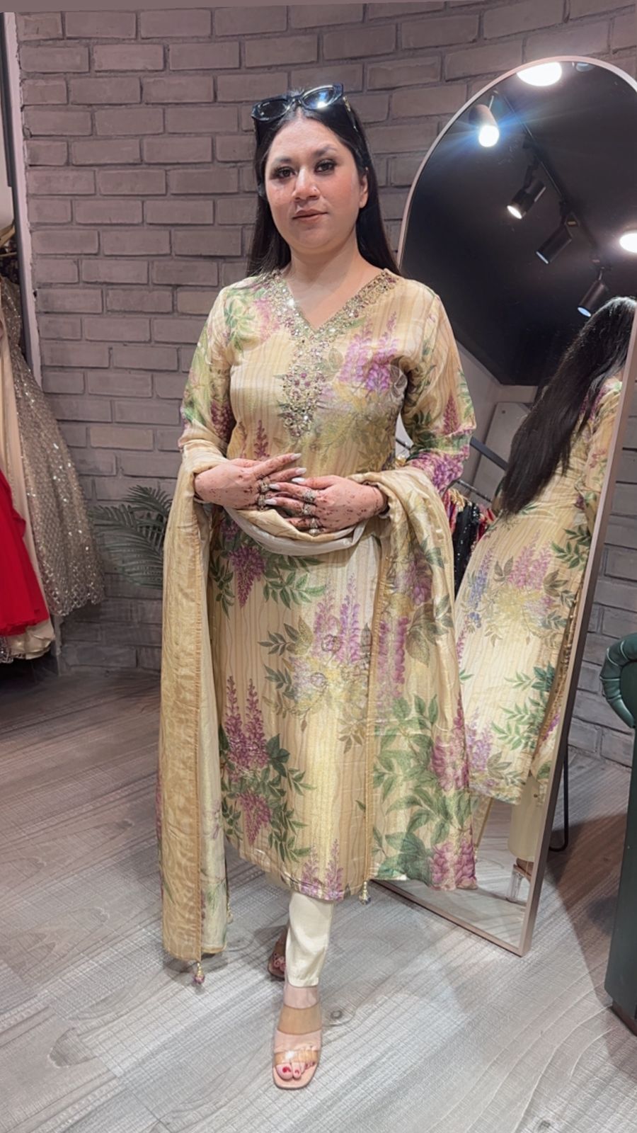 Kalini Floral Shimmer Suit