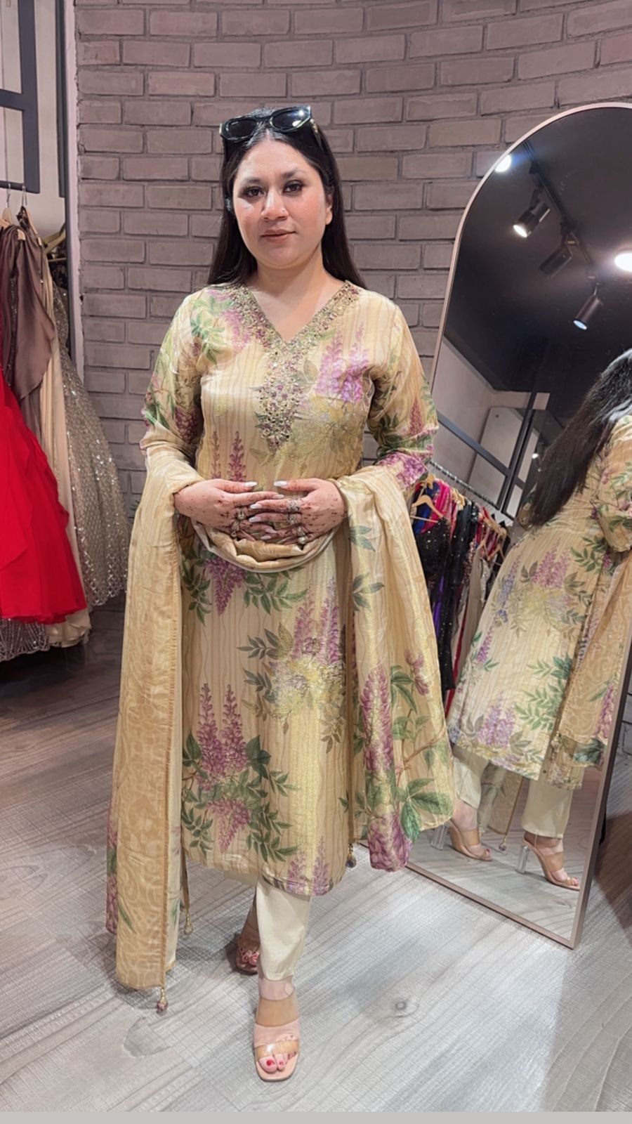 Kalini Floral Shimmer Suit