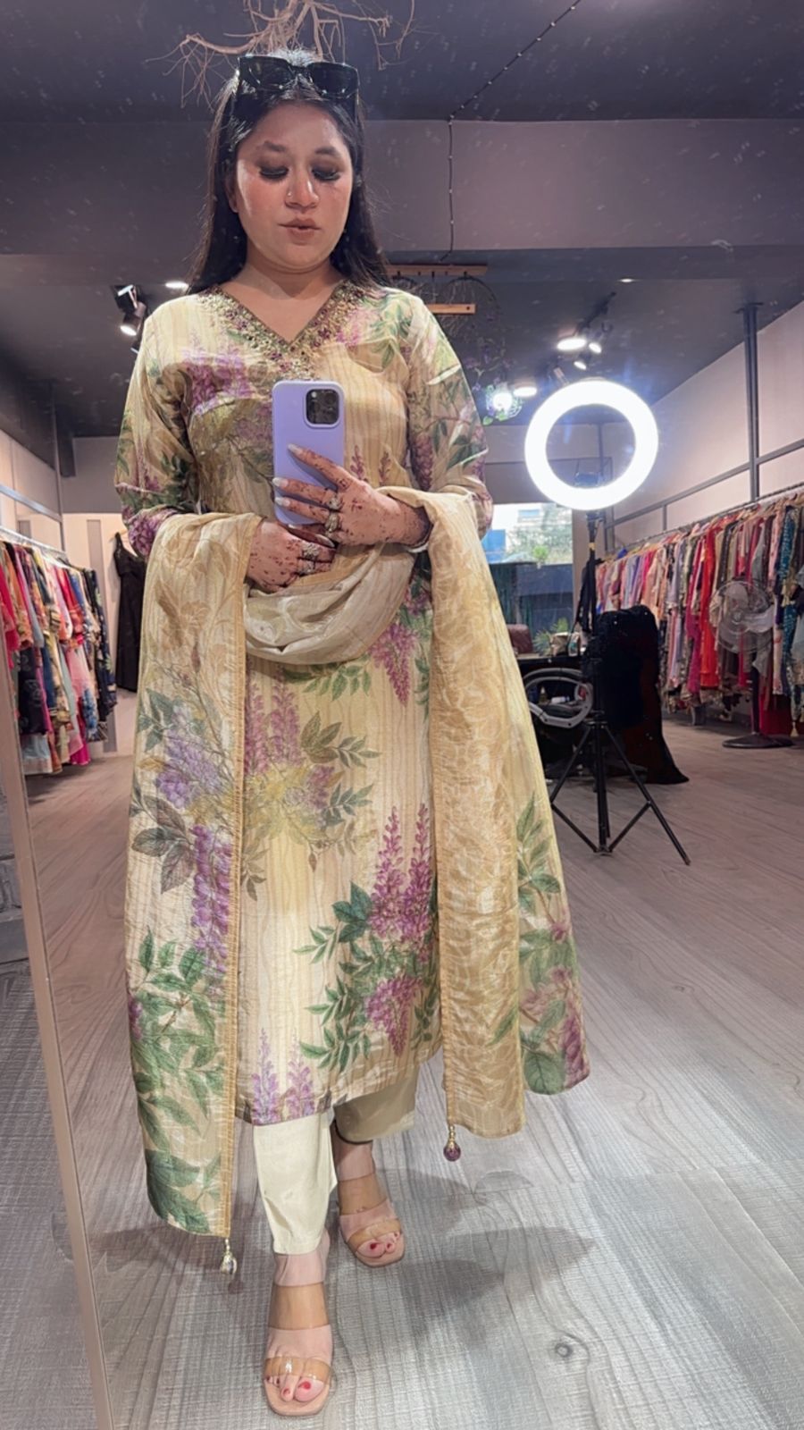 Kalini Floral Shimmer Suit