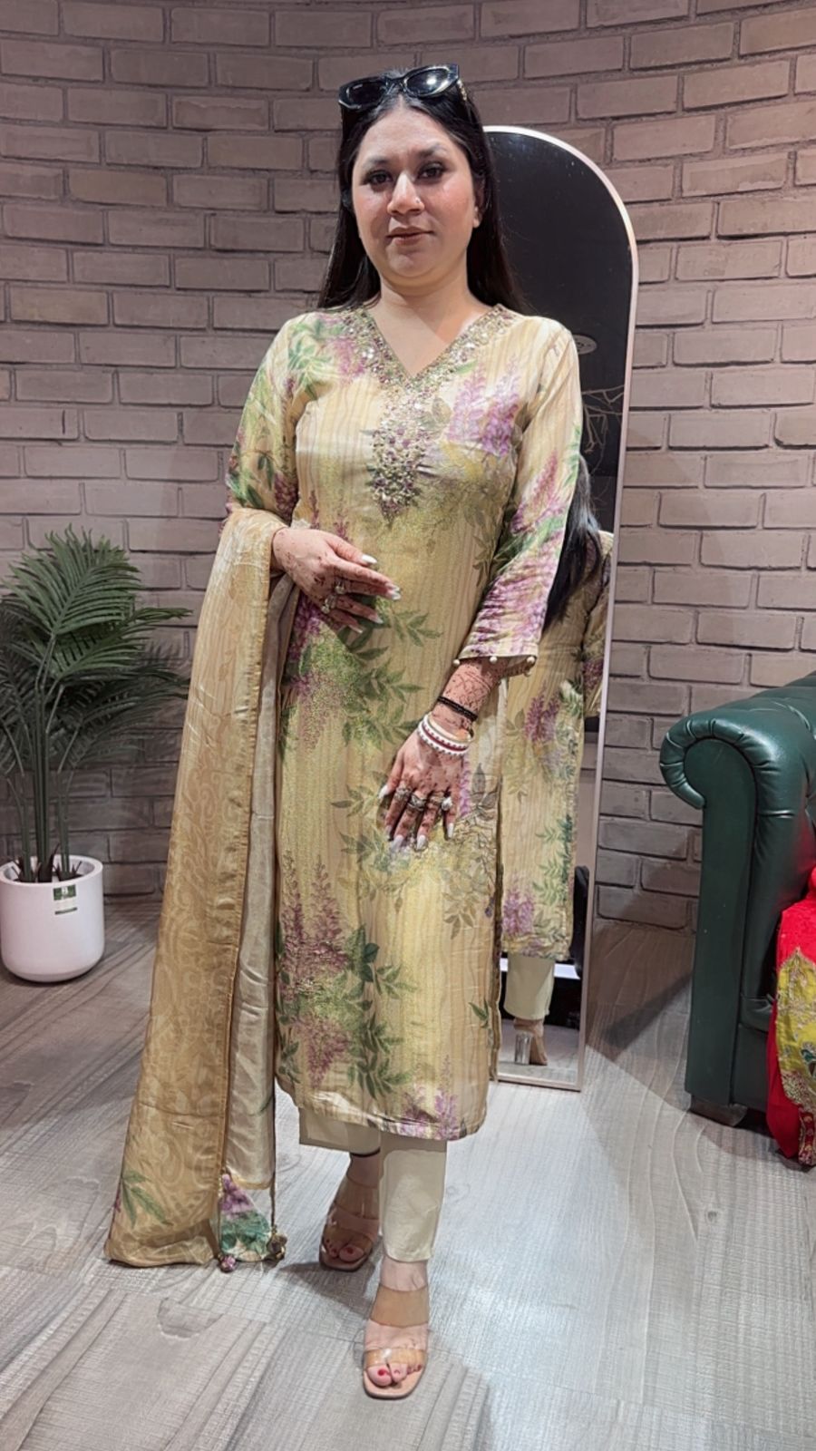 Kalini Floral Shimmer Suit