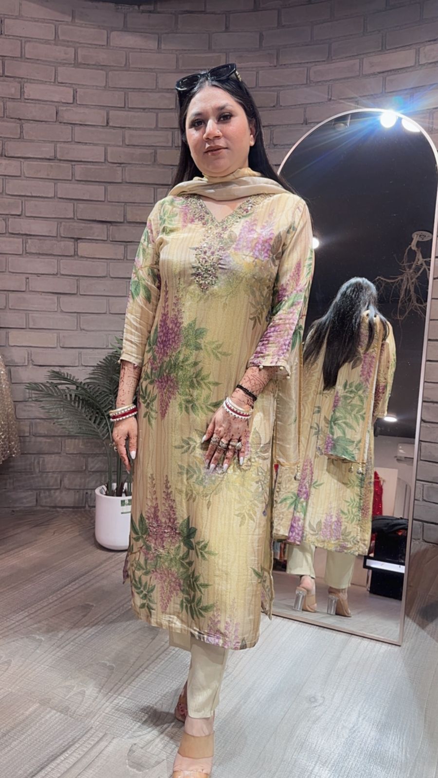 Kalini Floral Shimmer Suit